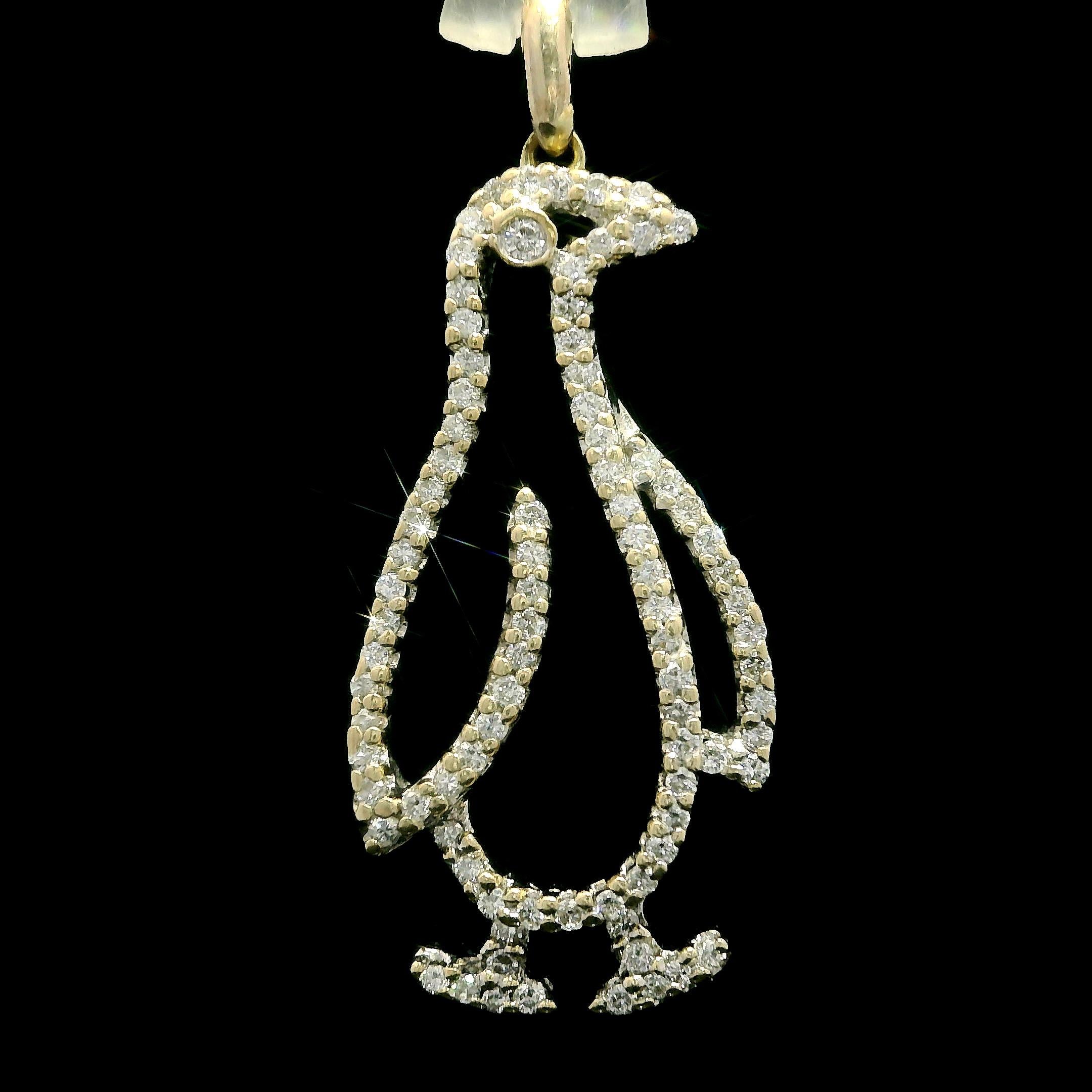-Pierre(s)
(87) Diamants naturels authentiques - taille ronde et brillante - sertis - couleur G-I - pureté VS2-SI2 - 0,40ctw (approx.)

MATERIAL : Or jaune 18k avec dessus en or blanc 18k
Poids : 2.15 grammes
Hauteur du pendentif : 28,82 mm (1,13