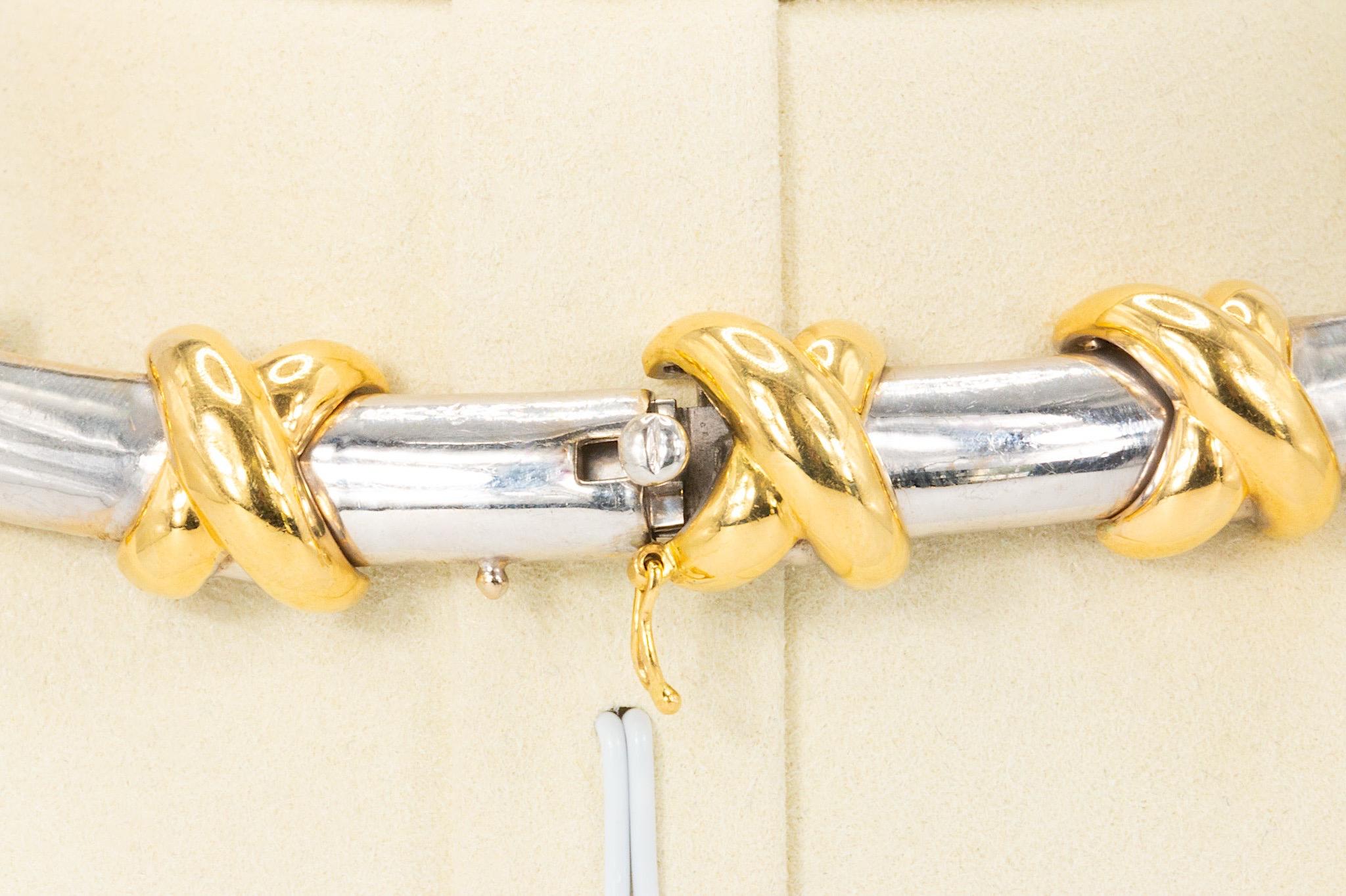 Vintage or jaune et blanc 18K  Collier Chocker en diamant de 12 carats en vente 2