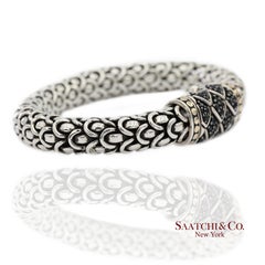 Vintage 18K Yellow & White Gold John Hardy Legends Naga Sterling Silver Bracelet