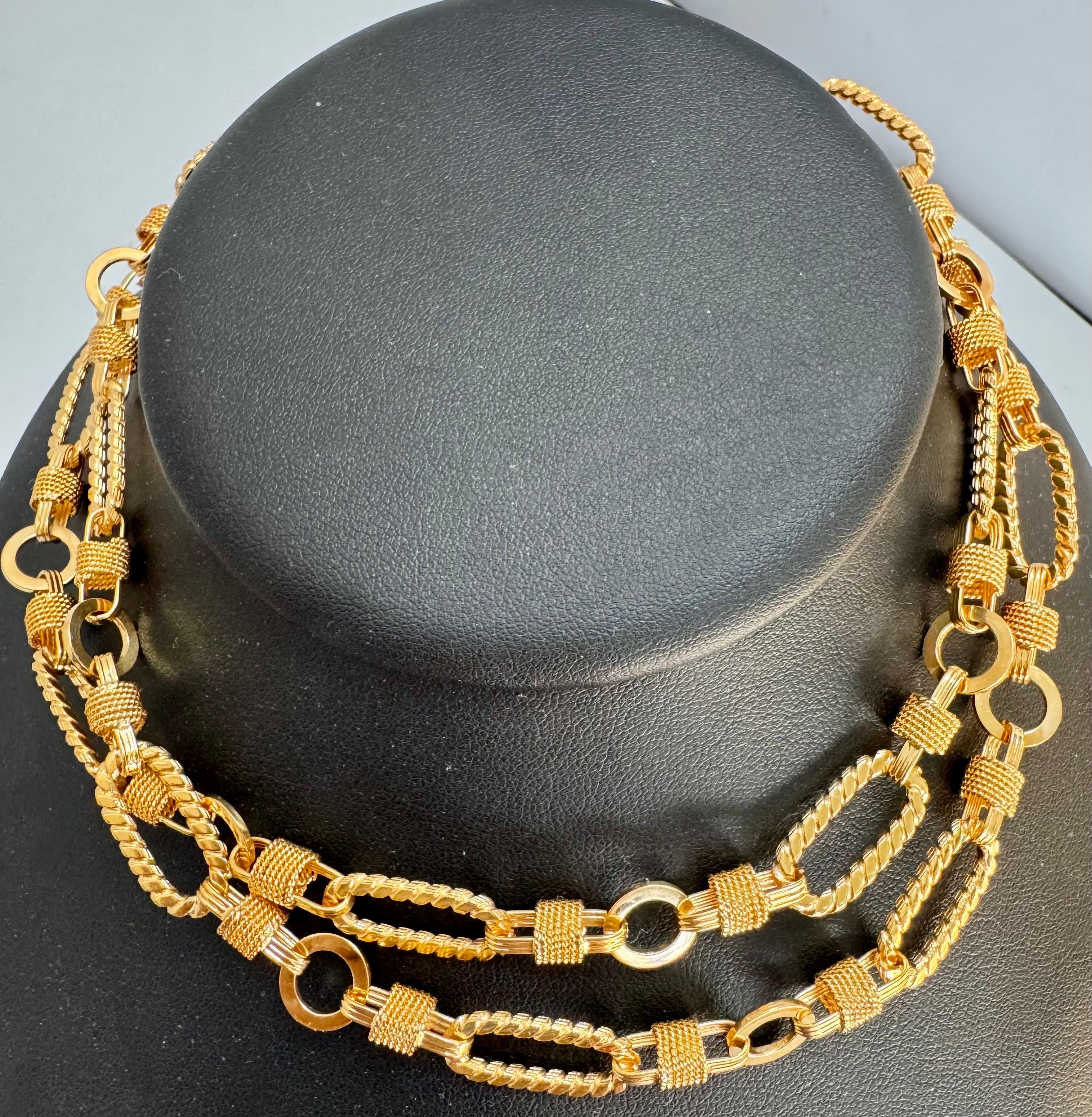 Vintage 18 quilates  oro amarillo macizo de 60 gm, cadena de eslabones, collar de 9,8 mm, 30 