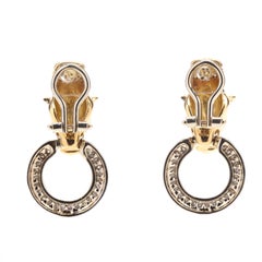 Vintage 18 Karat Bi-Color Gold Diamond and Ruby Panther Earrings
