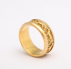 Vintage 18Kt Equestrian Band Ring.