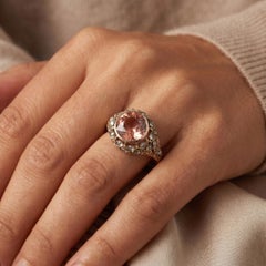 Vintage 18KT Gold 4.68ct Pink Tourmaline Ring