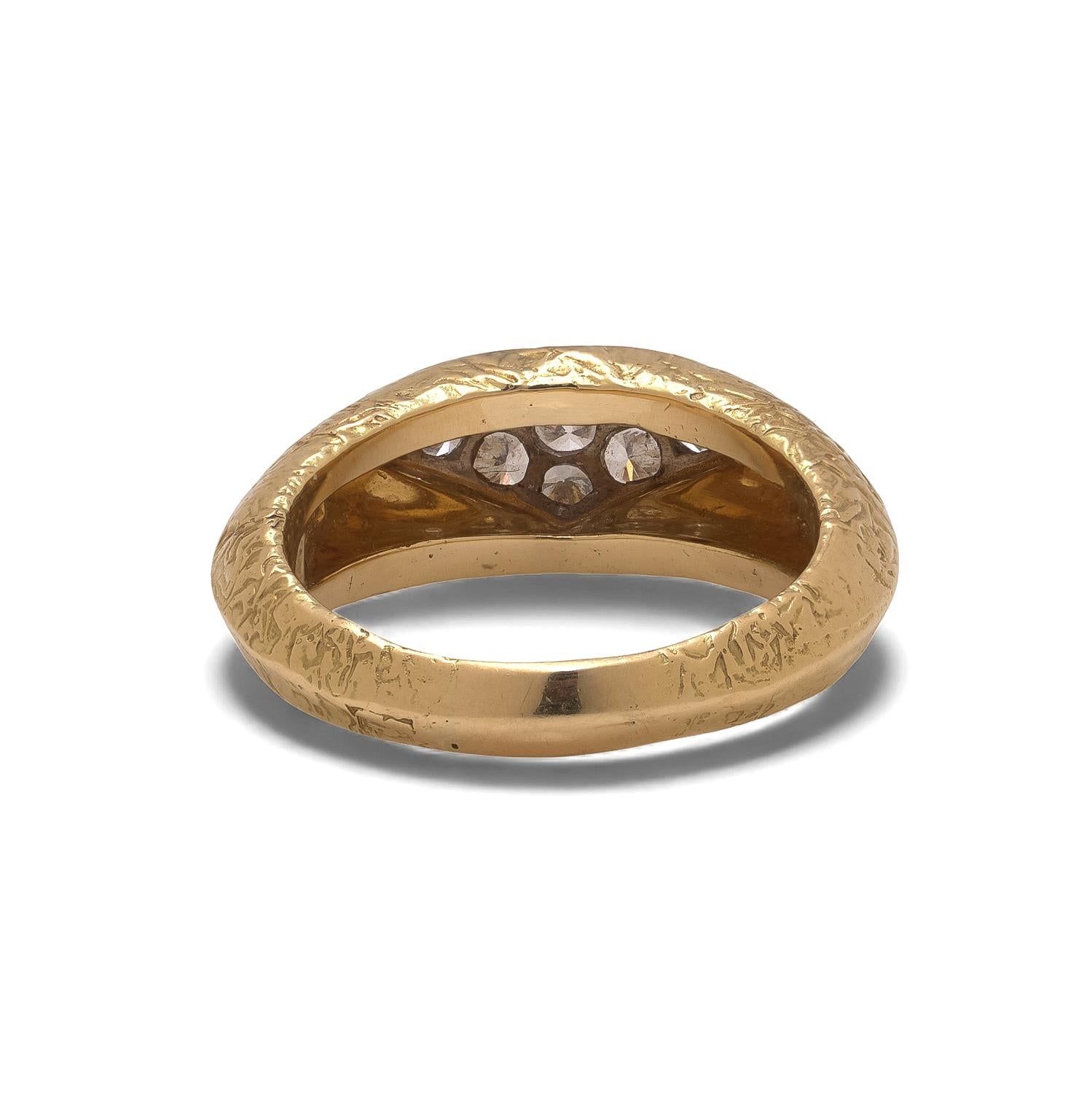 Vintage 18KT Gold Kutchinsky Diamond Ring, 1970s en Bueno estado para la venta en Braintree, GB