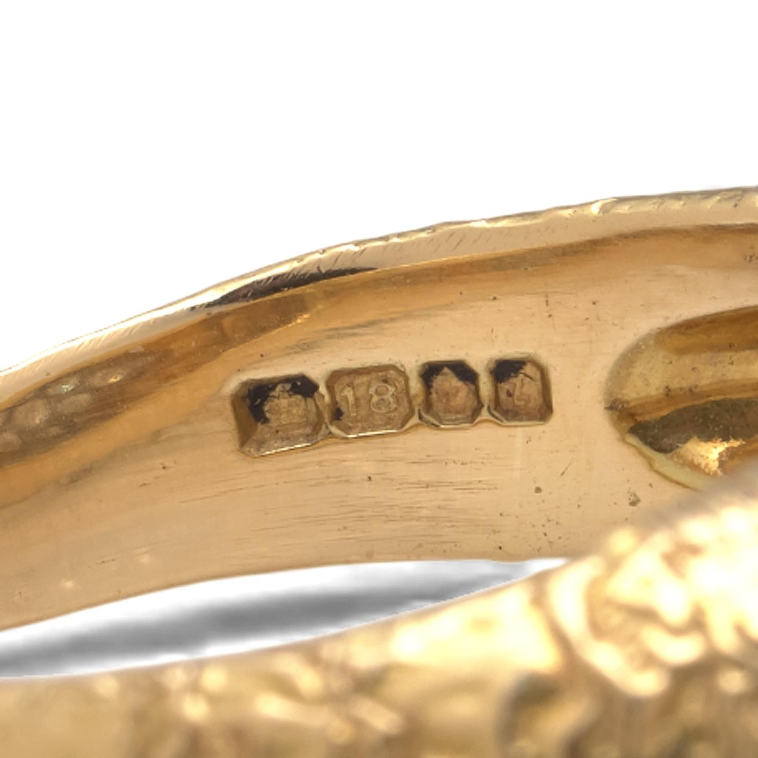 Vintage 18KT Gold Kutchinsky Diamond Ring, 1970s en venta 1