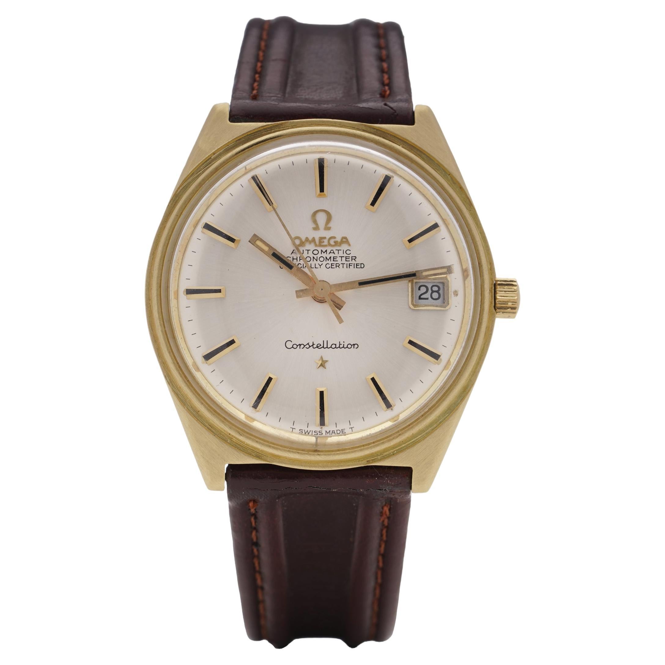 Vintage 18kt. gold Omega Constellation automatic, Ref.168015 For Sale