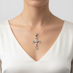 Vintage 18kt Gold& Platinum Cross Pendant with Diamonds