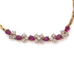 Vintage 18KT Gold Ruby & Diamond Bracelet, 1983