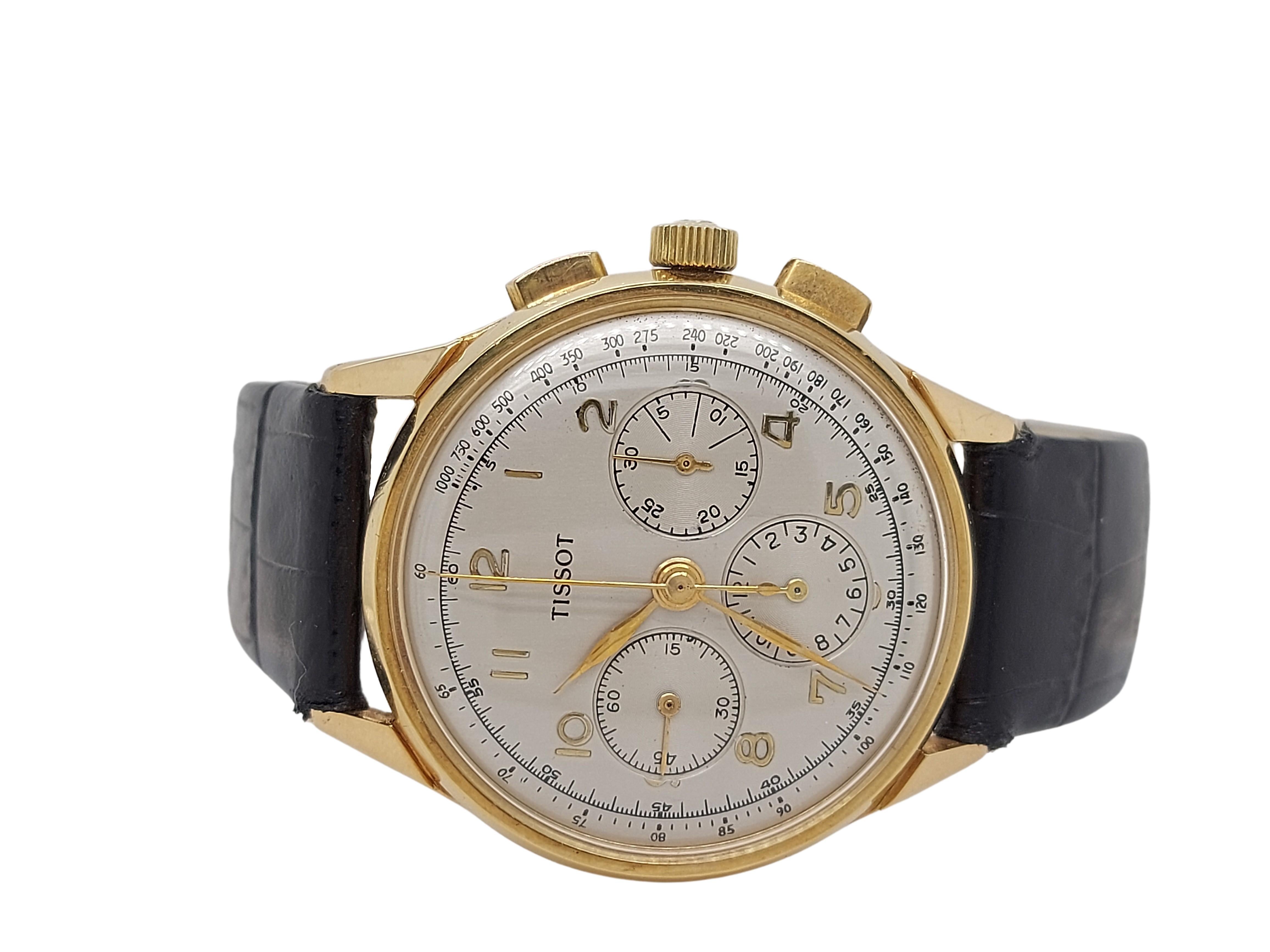 Tissot vintage chronograph 18k gold cheap