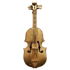 Vintage 18kt Gold Violin Brooch