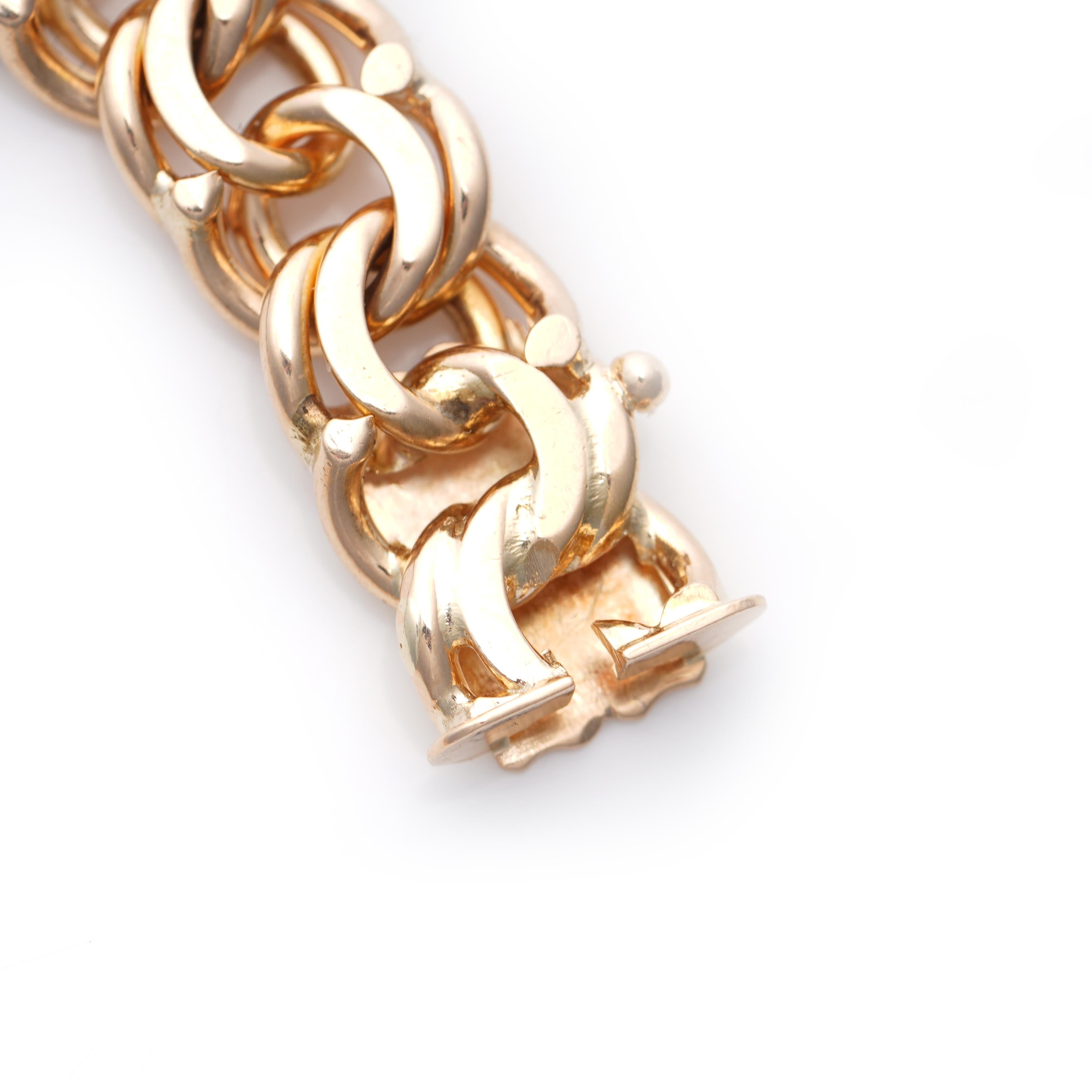 Vintage 18kt Rose Gold Bismark Link European Bracelet For Sale 1