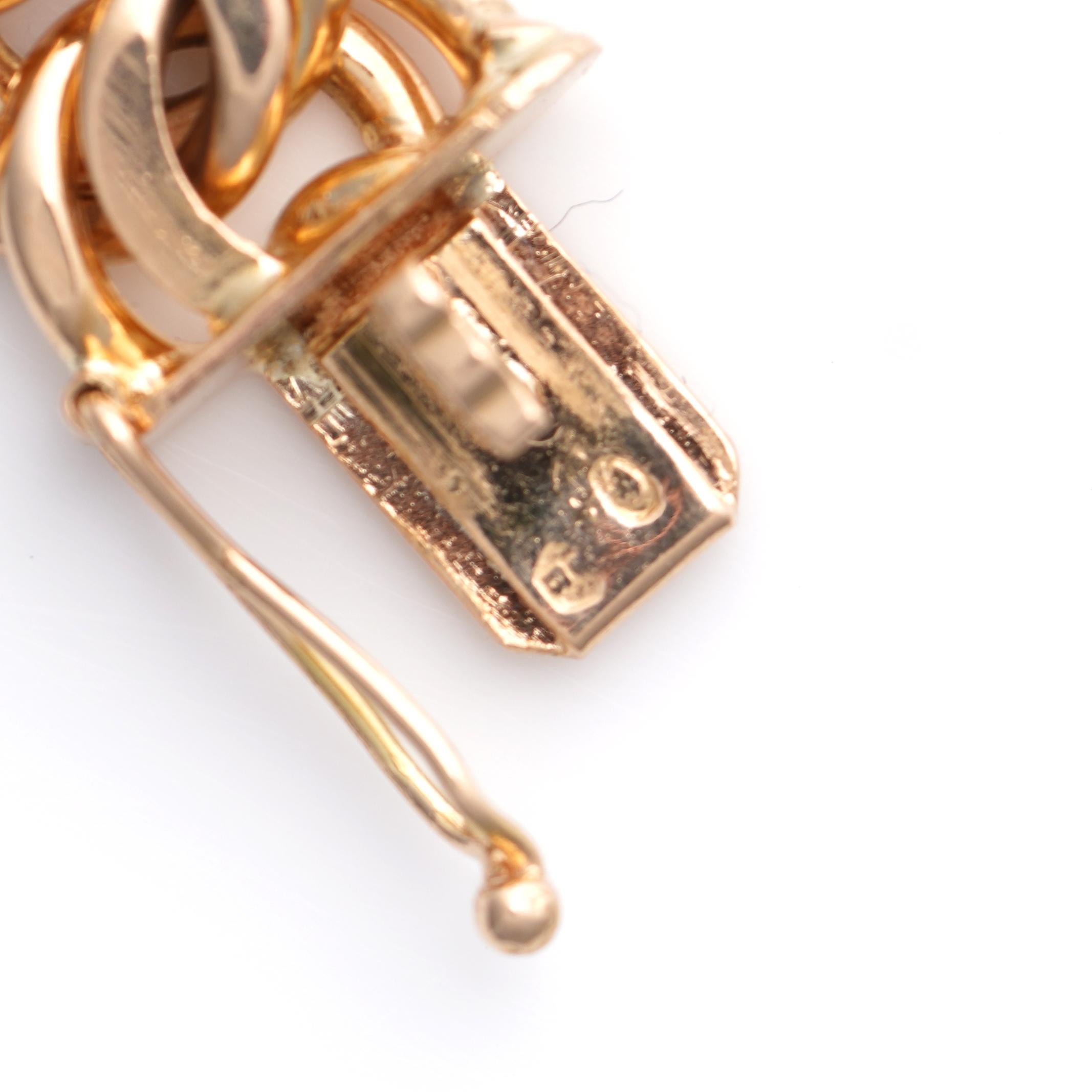 Vintage 18kt Rose Gold Bismark Link European Bracelet For Sale 2