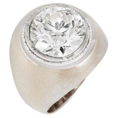 Vintage 18kt White Gold 3.96ct Old European Diamond Ring
