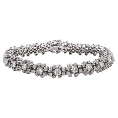 Bracciale vintage con diamanti in oro bianco 18 carati, anni 
70 circa