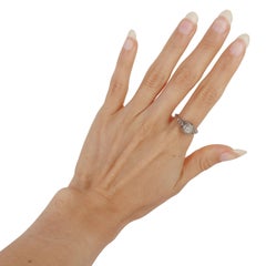 Anello di fidanzamento vintage in oro bianco 18 carati con diamante
