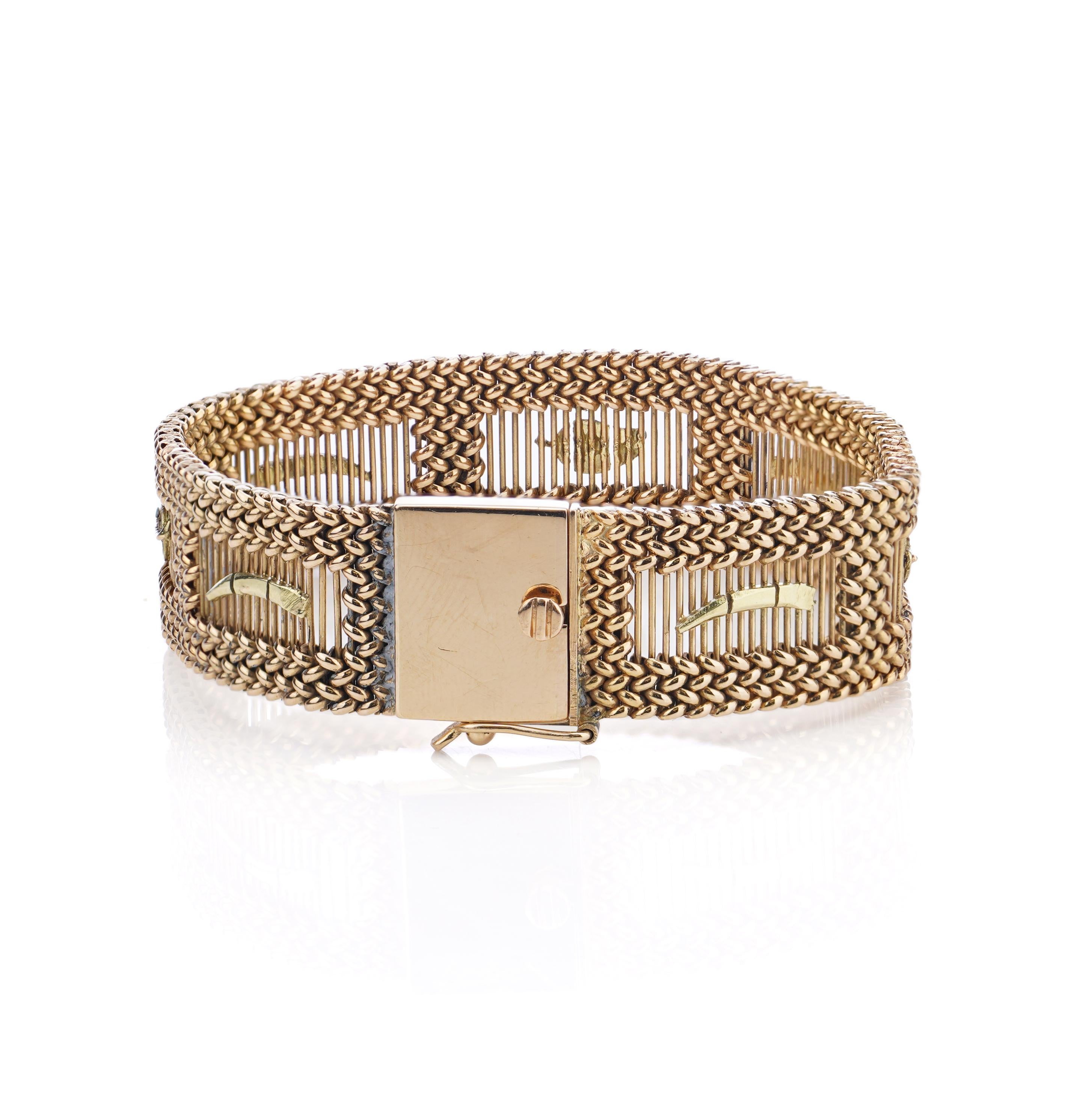 Jahrgang 18kt. Gelbgold geflochtenes und durchbrochenes Armband 3