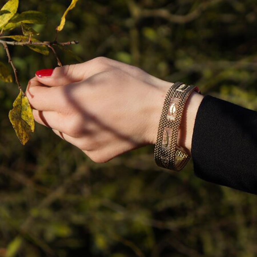 Jahrgang 18kt. Gelbgold geflochtenes und durchbrochenes Armband 5
