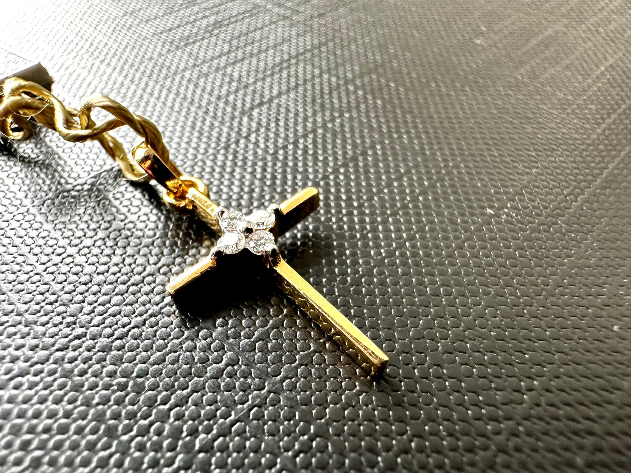Vintage 18kt Gelbgold Französisch Kreuz für Damen oder Herren