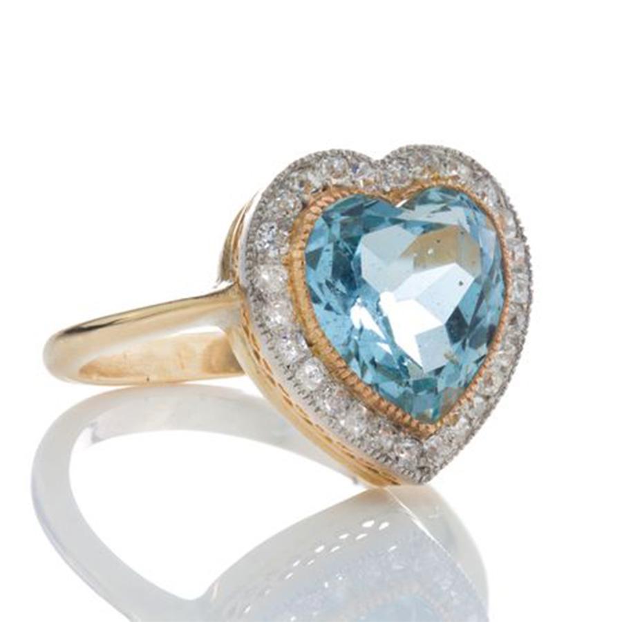 heart aquamarine ring