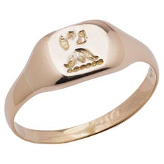 Vintage 18kt. Yellow Gold Men's Signet Ring, Featuring Dog with Open Mouth