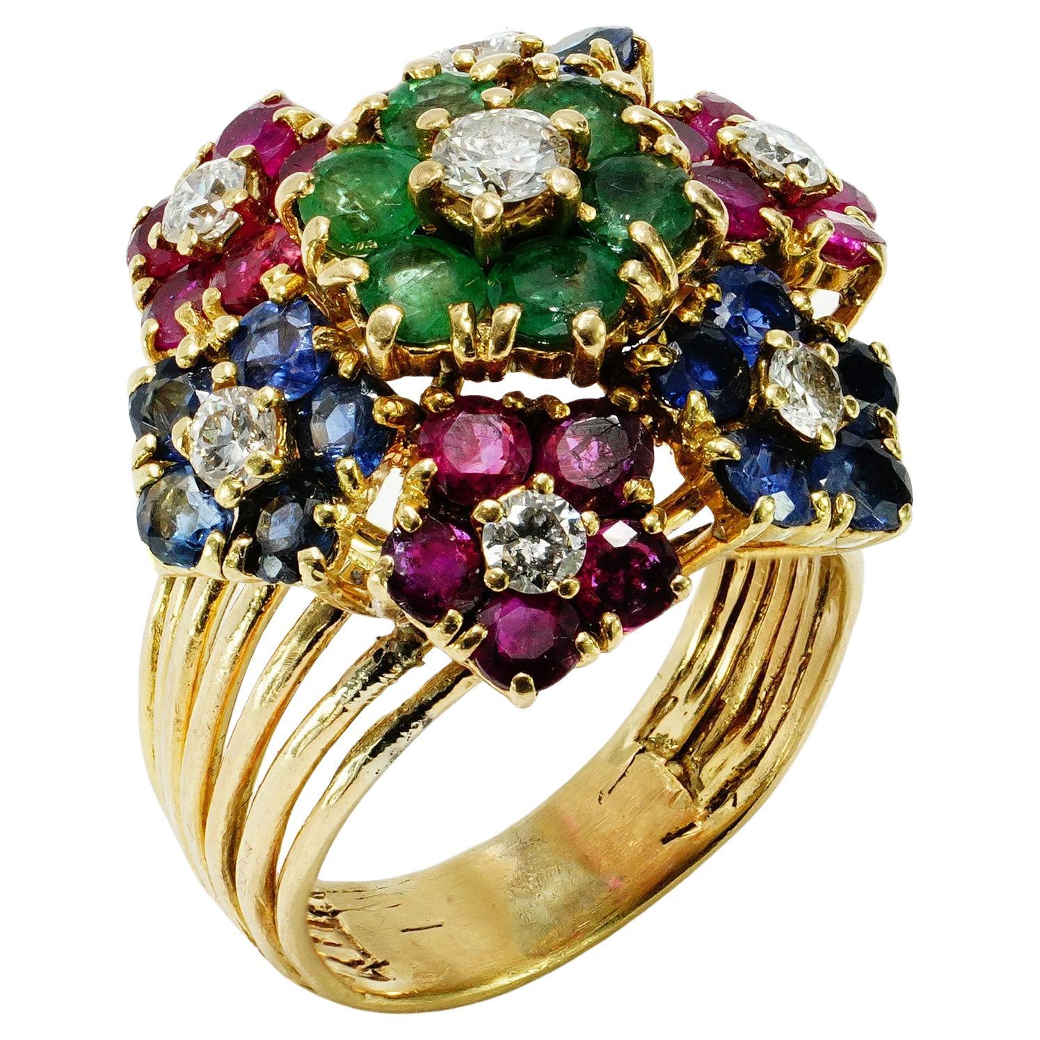 Antique Victorian 18 Carat Gold Gemstone Adore Ring, circa 1900 at