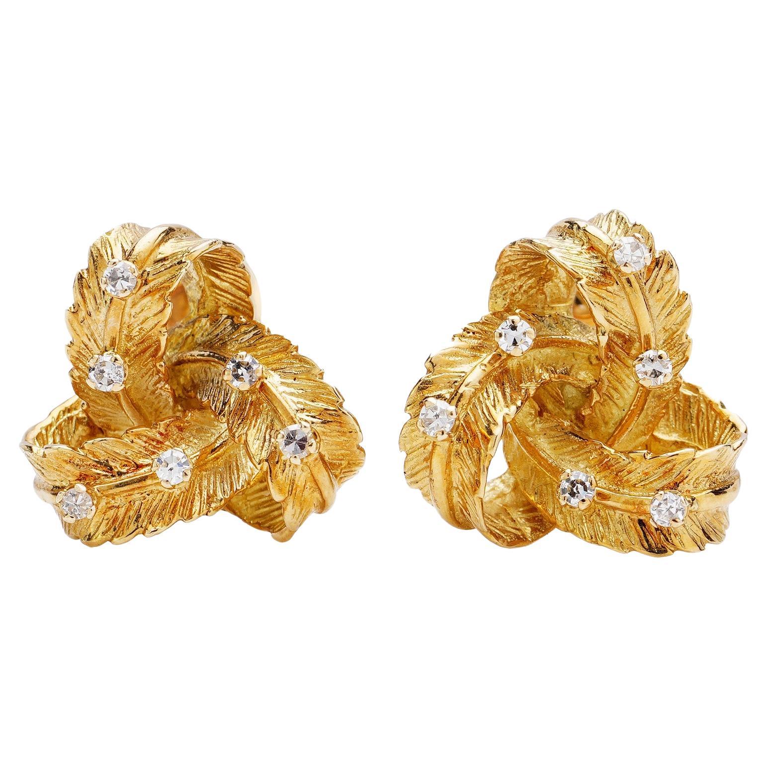 Chopard Happy Diamonds 18kt Gold Ladies ClipOn Earrings For Sale at