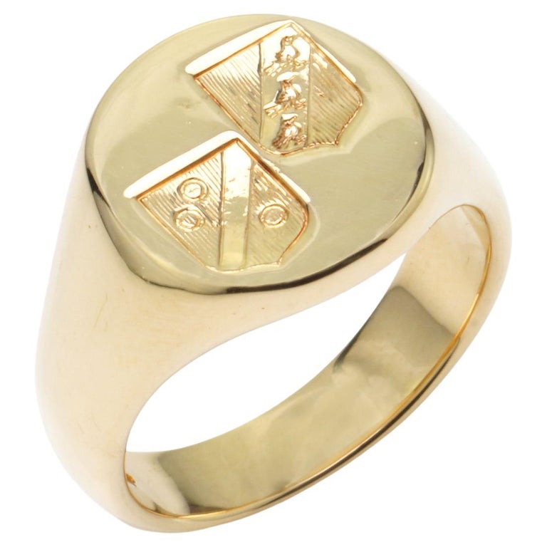 Men's Large Glove Ring with Emerald Seal of Brandenburg Coat ...