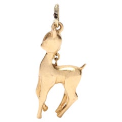 Breloque vintage en or jaune 18KT en forme de biche