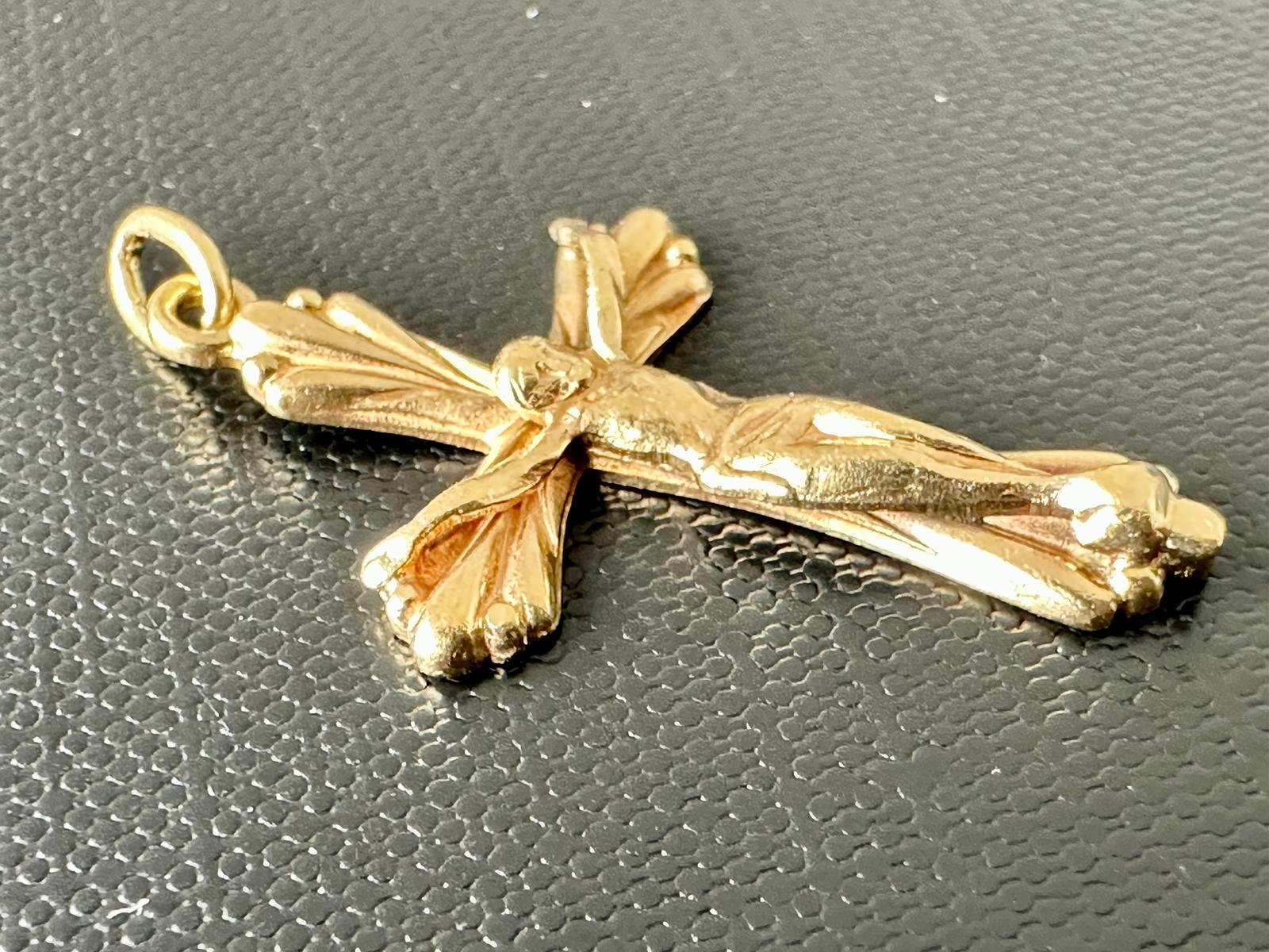 Women's or Men's Vintage 18kt Yellow Gold Spanish Crucifix  For Sale