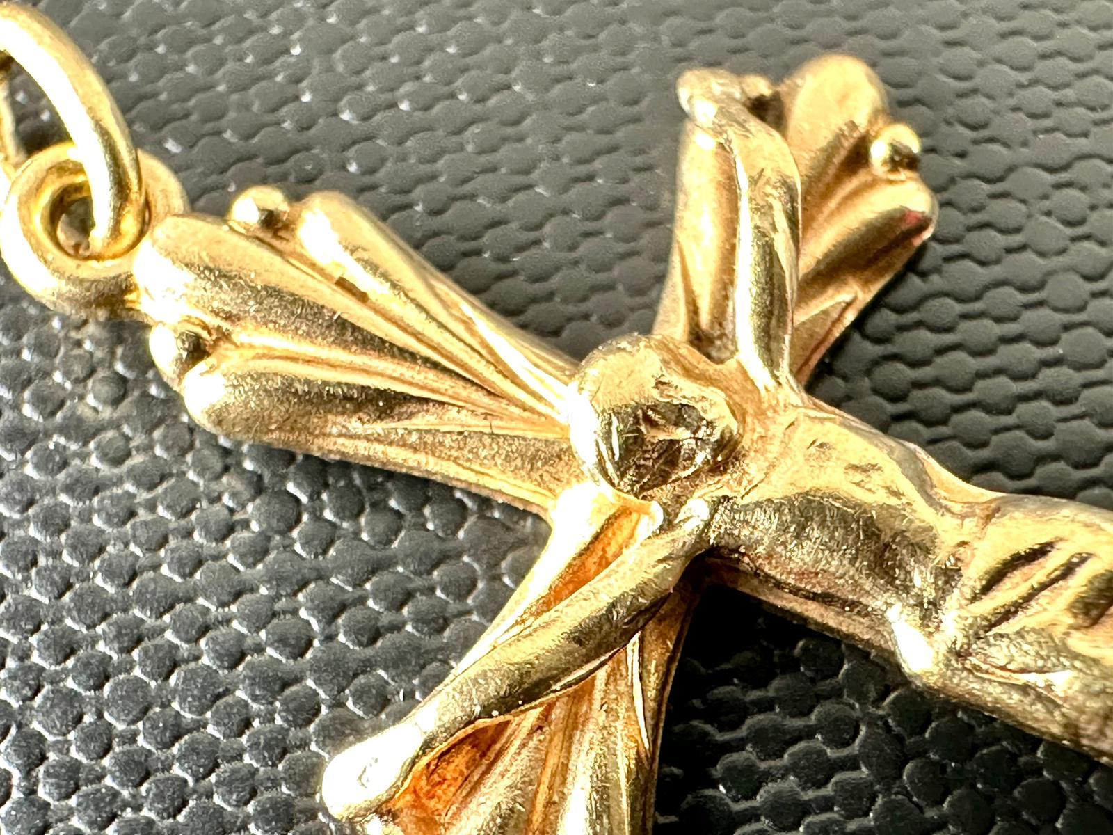 Vintage 18kt Yellow Gold Spanish Crucifix  For Sale 1
