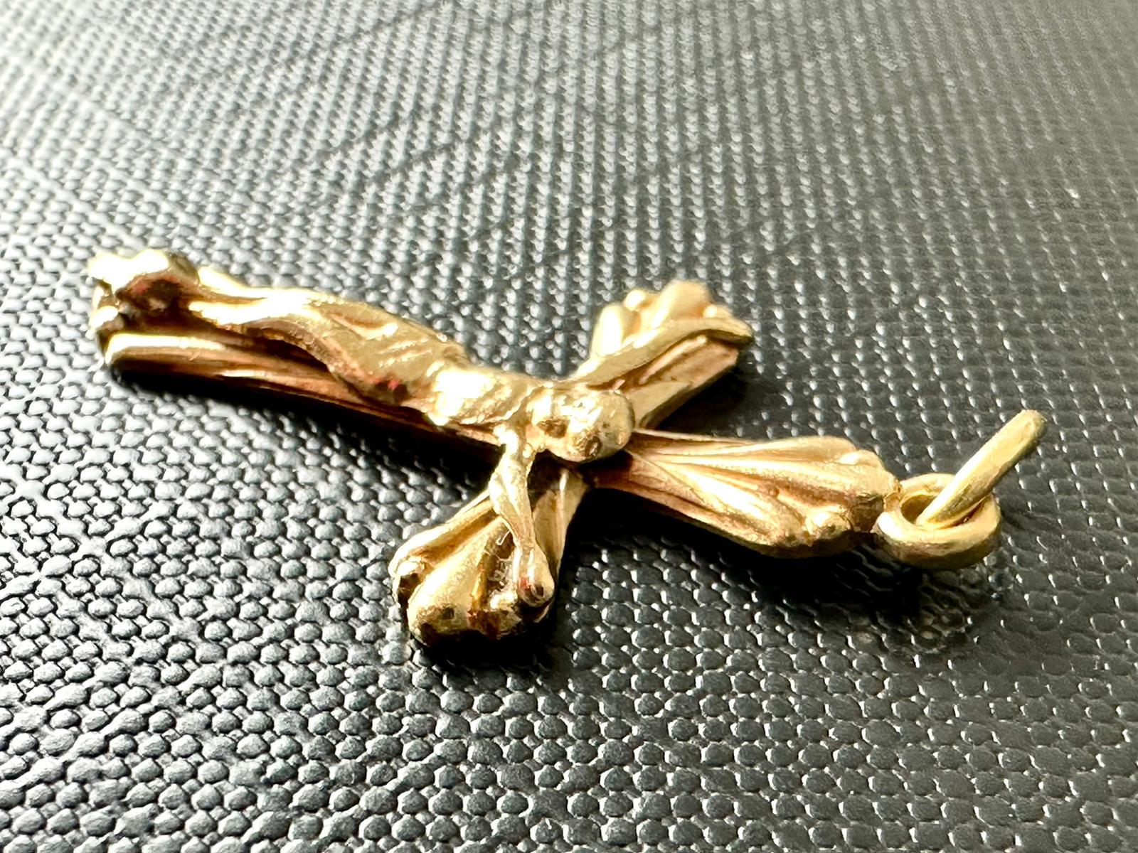 Vintage 18kt Yellow Gold Spanish Crucifix  For Sale 2