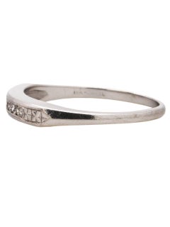 Vintage 18 Karat White Diamond Channel Band 0.12 Carat, circa 1940s