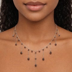 Vintage 18KW Gold Cleopatra Necklace with 18.68ct Natural Brown Diamonds, 16"