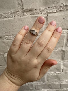 Vintage 18KW Gold Filigree Diamond Ring