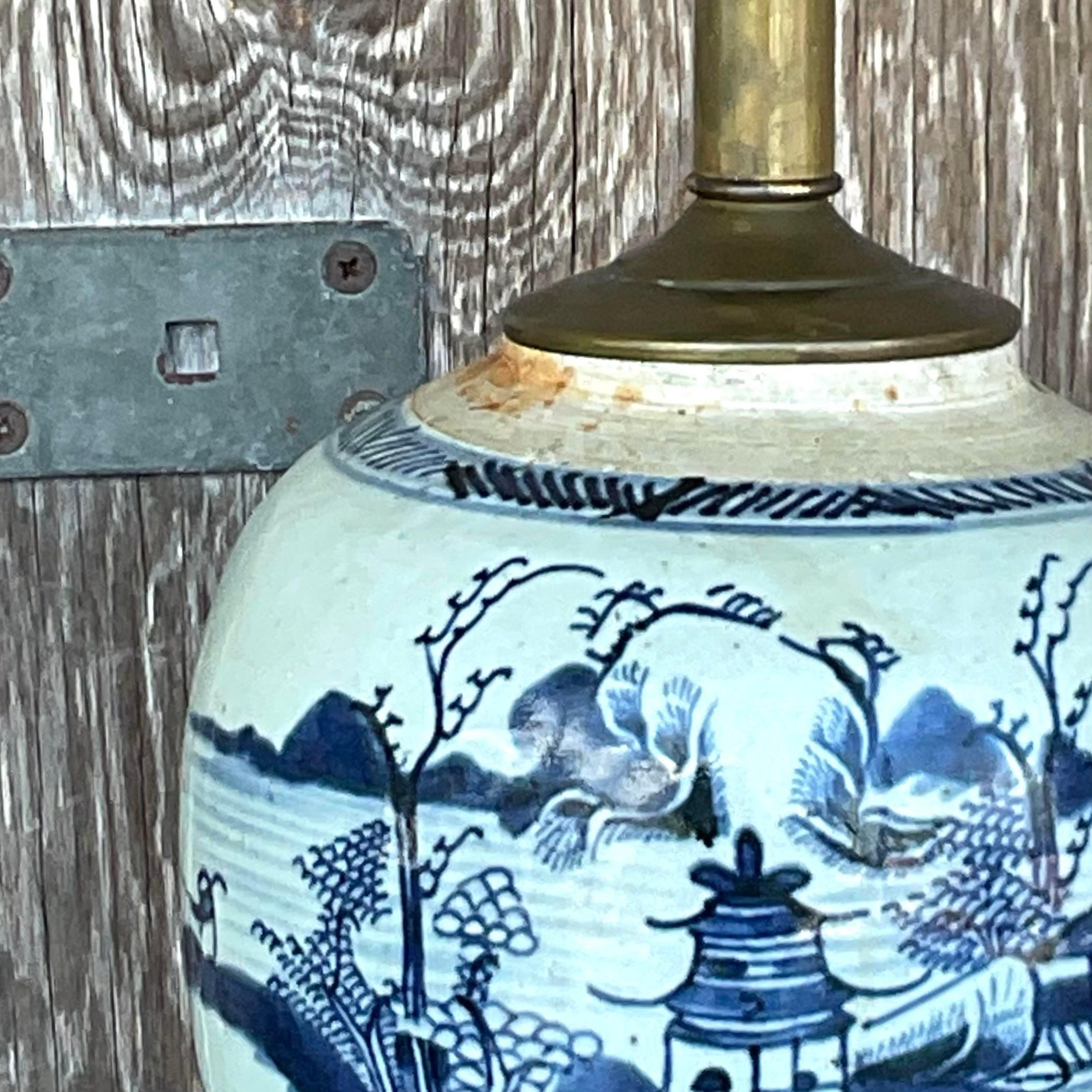 American Vintage 18th Century Asian Ginger Jar Lamp For Sale