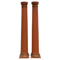 Antique 18th Century Boho Italian Fluted Columns - a Pair