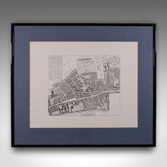 Vintage 18th Century Street Map, London, Lincoln's Inn, The Strand, Cartography