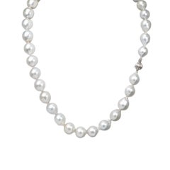 Vintage 19" Baroque South Sea Pearl Necklace in 14K White Gold
