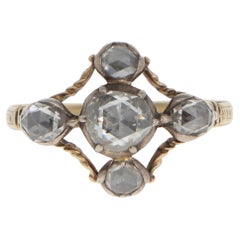 Vintage 19 Century Georgian Rose Cut Diamond Cruciform Ring