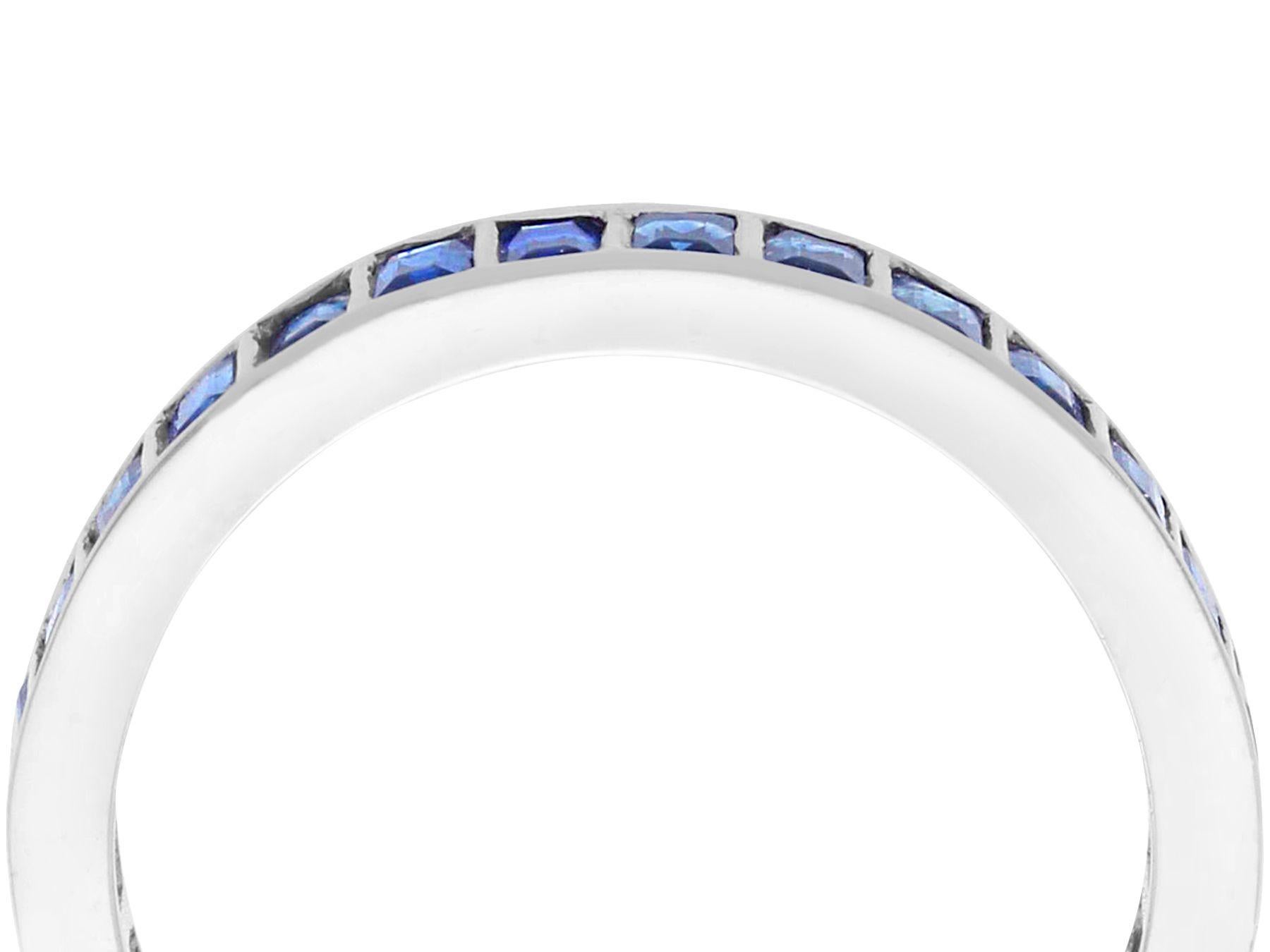 A fine and impressive 1.90 carat sapphire and 18 carat white gold eternity ring; part of our diverse vintage jewelry and estate jewelry collections.

This fine and impressive vintage eternity ring has been crafted in 18ct white gold.

This vintage
