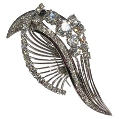 Antique 1900 old cut diamond Brooche Harp Design totaling 14ct diamonds