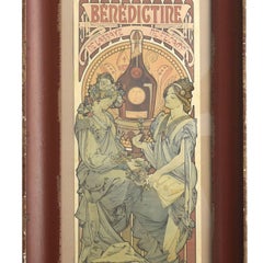 Vintage 1900 Poster Advertising Benedictine by A. Mucha