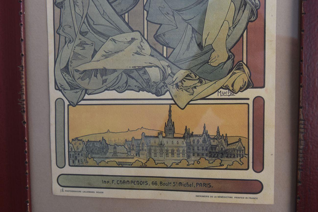 Early 20th Century Vintage 1900 Poster Advertising Benedictine by A. Mucha