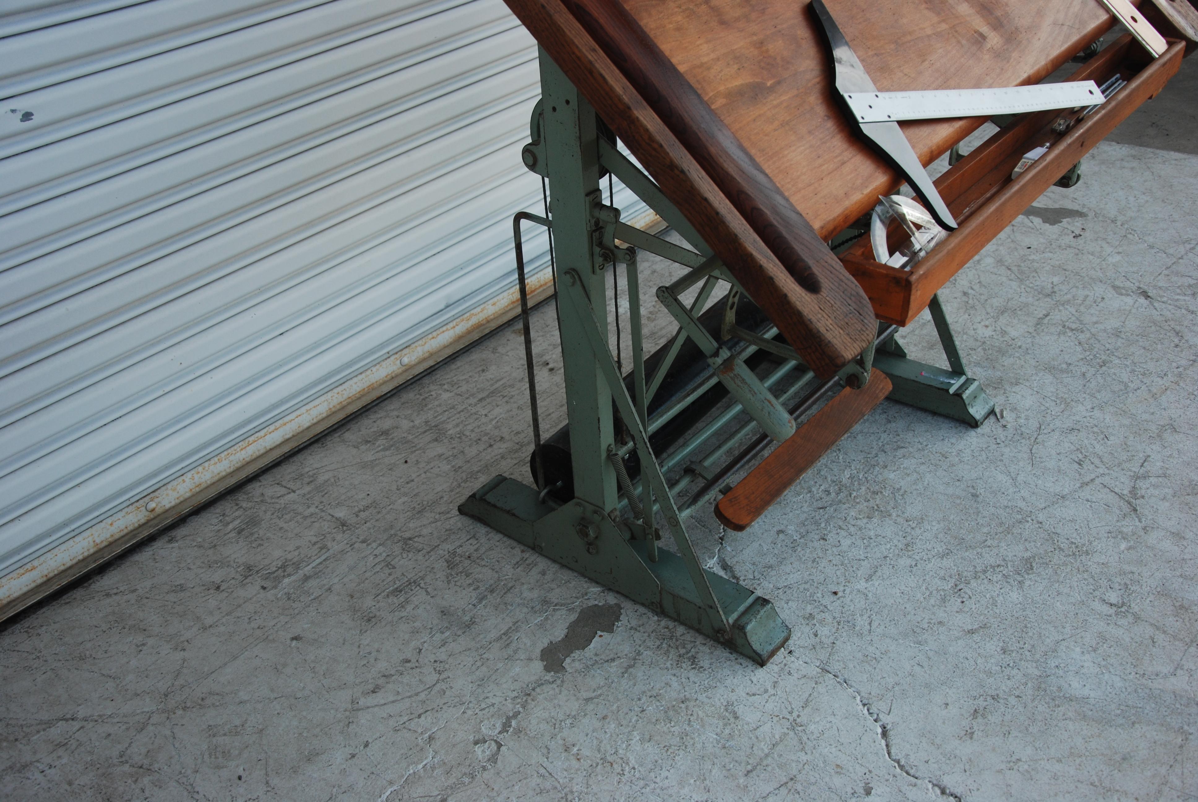 Iron Vintage 1900s French Drafting Table