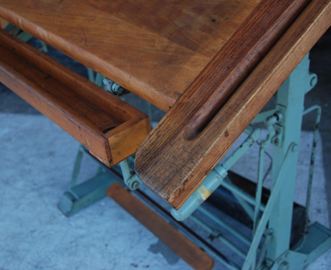 Industrial Vintage 1900s French Drafting Table
