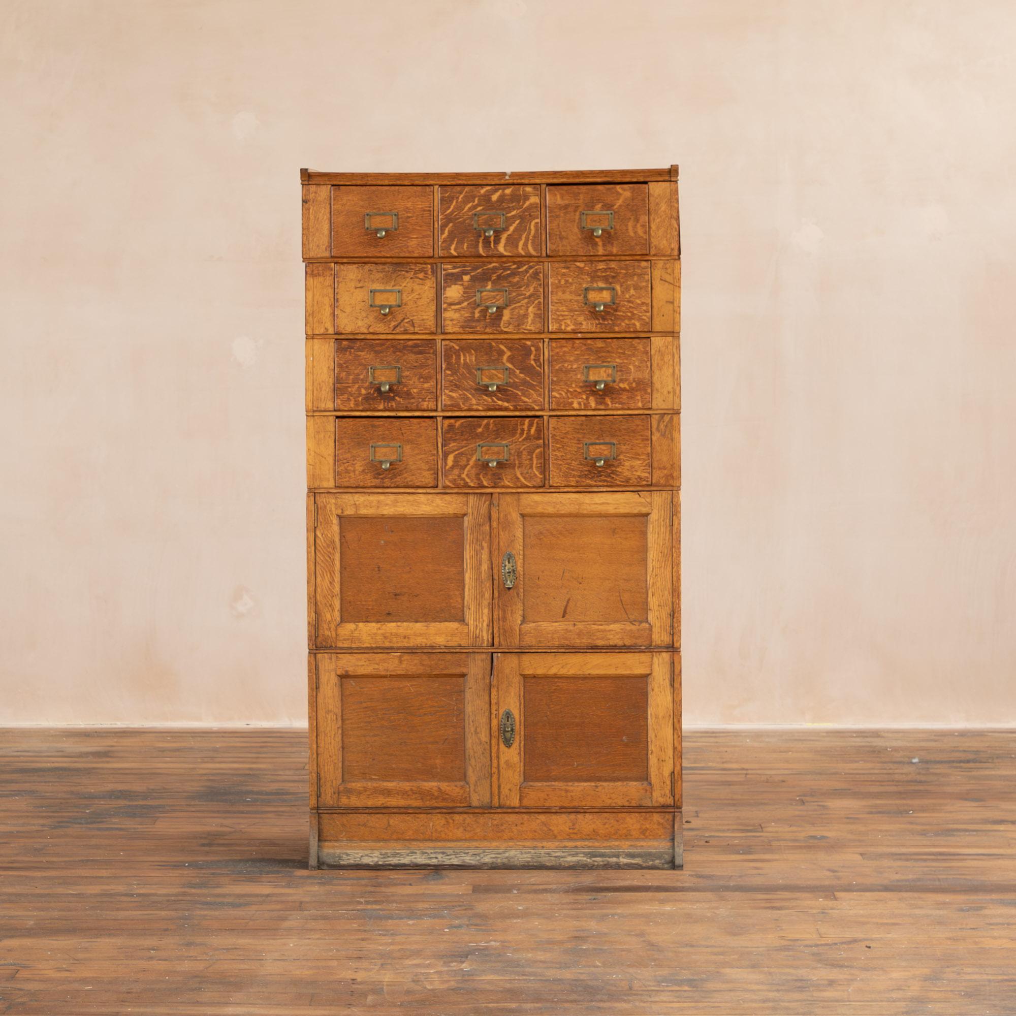 Vintage 1900's oak filling cabinet, haberdashery, apothecary drawers For Sale 7