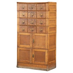 Used 1900's oak filling cabinet, haberdashery, apothecary drawers