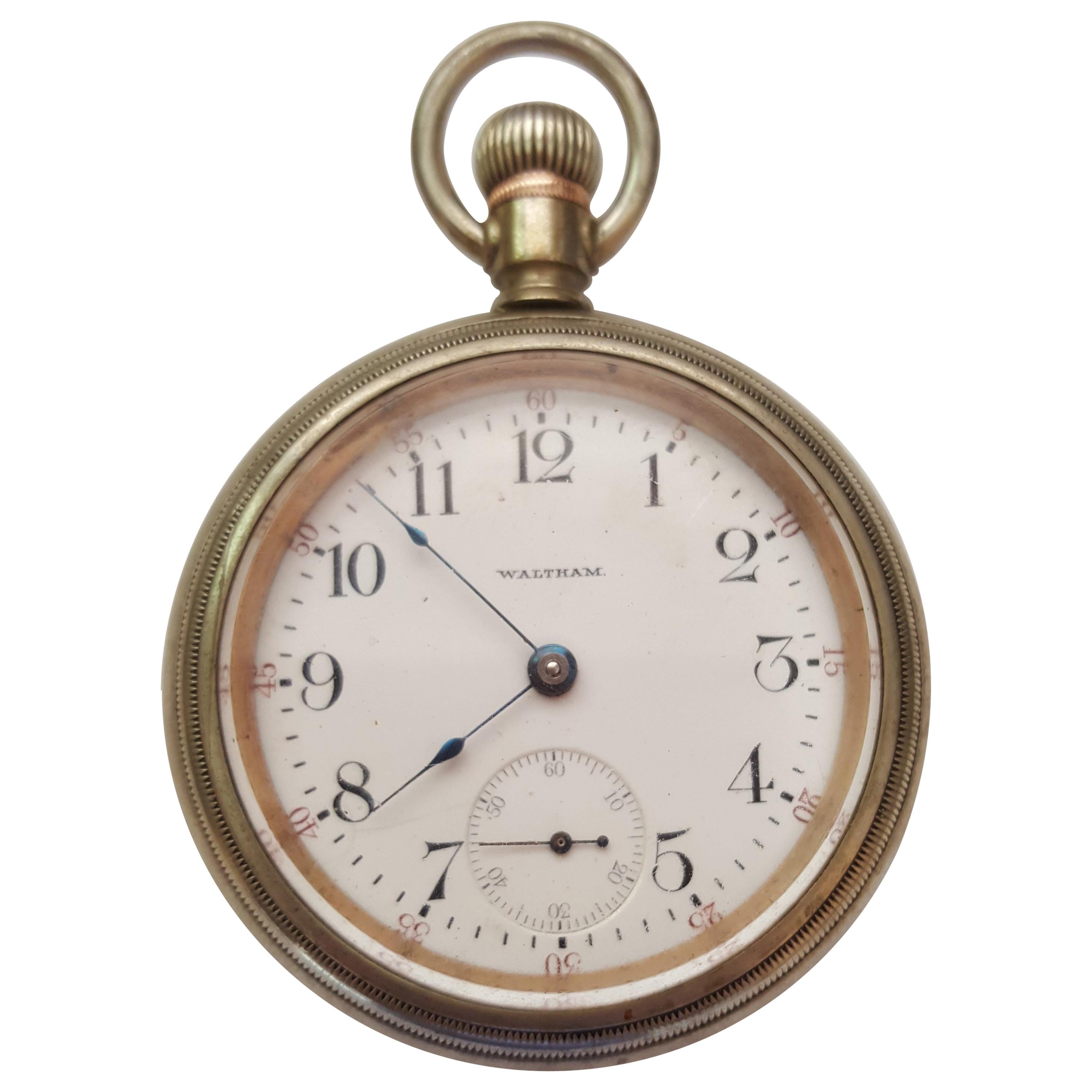 Vintage 1903 Waltham Pocket Watch, Silver, Model 1883, Case, 17 Jewels