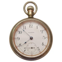 Antique 1903 Waltham Pocket Watch, Silver, Model 1883, Case, 17 Jewels