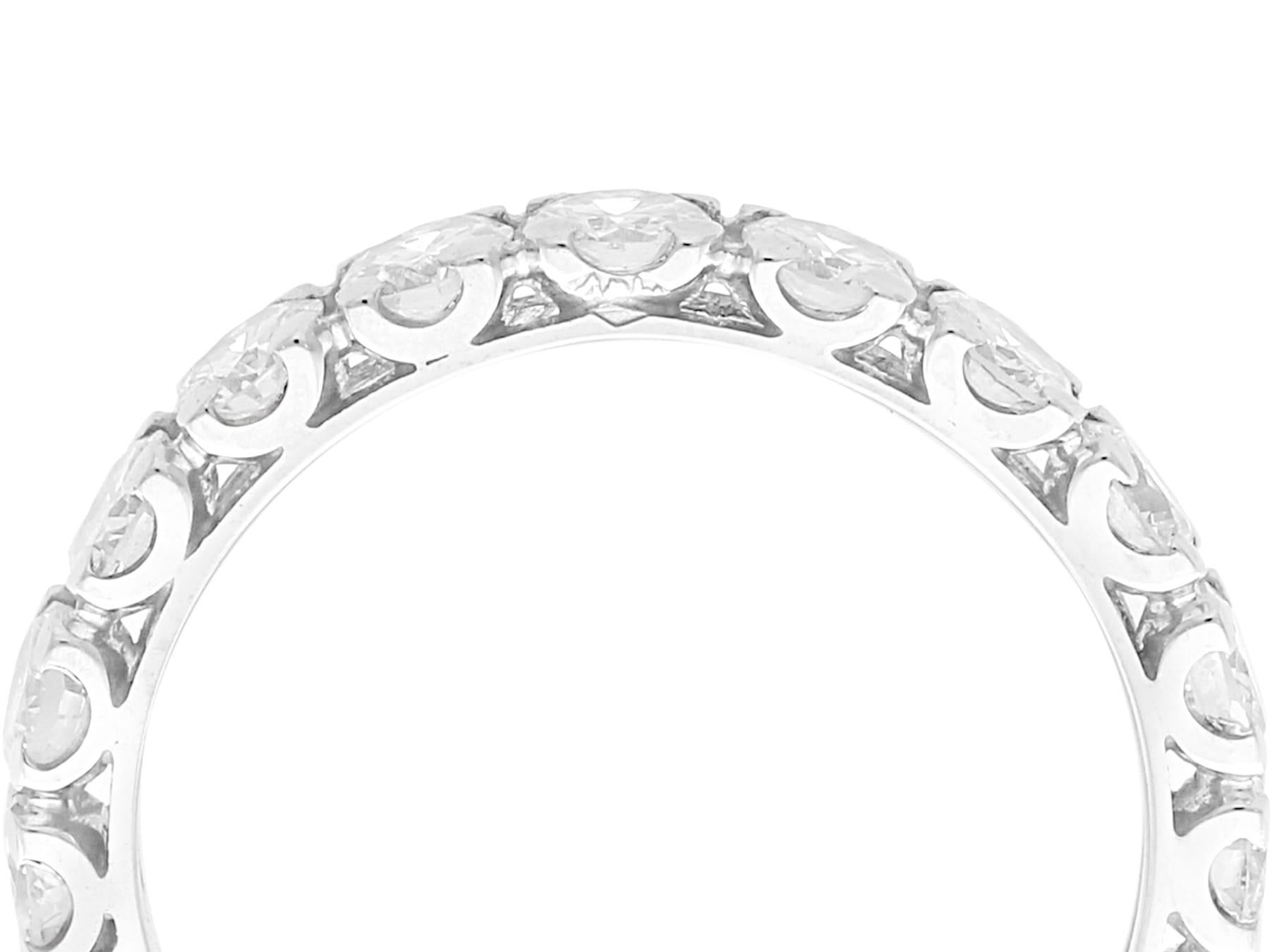 A fine and impressive vintage 1950s 1.90 carat diamond and 18 karat white gold full eternity ring; part of our diverse diamond jewelry and estate jewelry collections.

This fine and impressive vintage full eternity ring has been crafted in 18k white